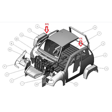 0188023 KVARTSPANEL BAK HÖGER LIGIER X-TOO DUE X-TOO S